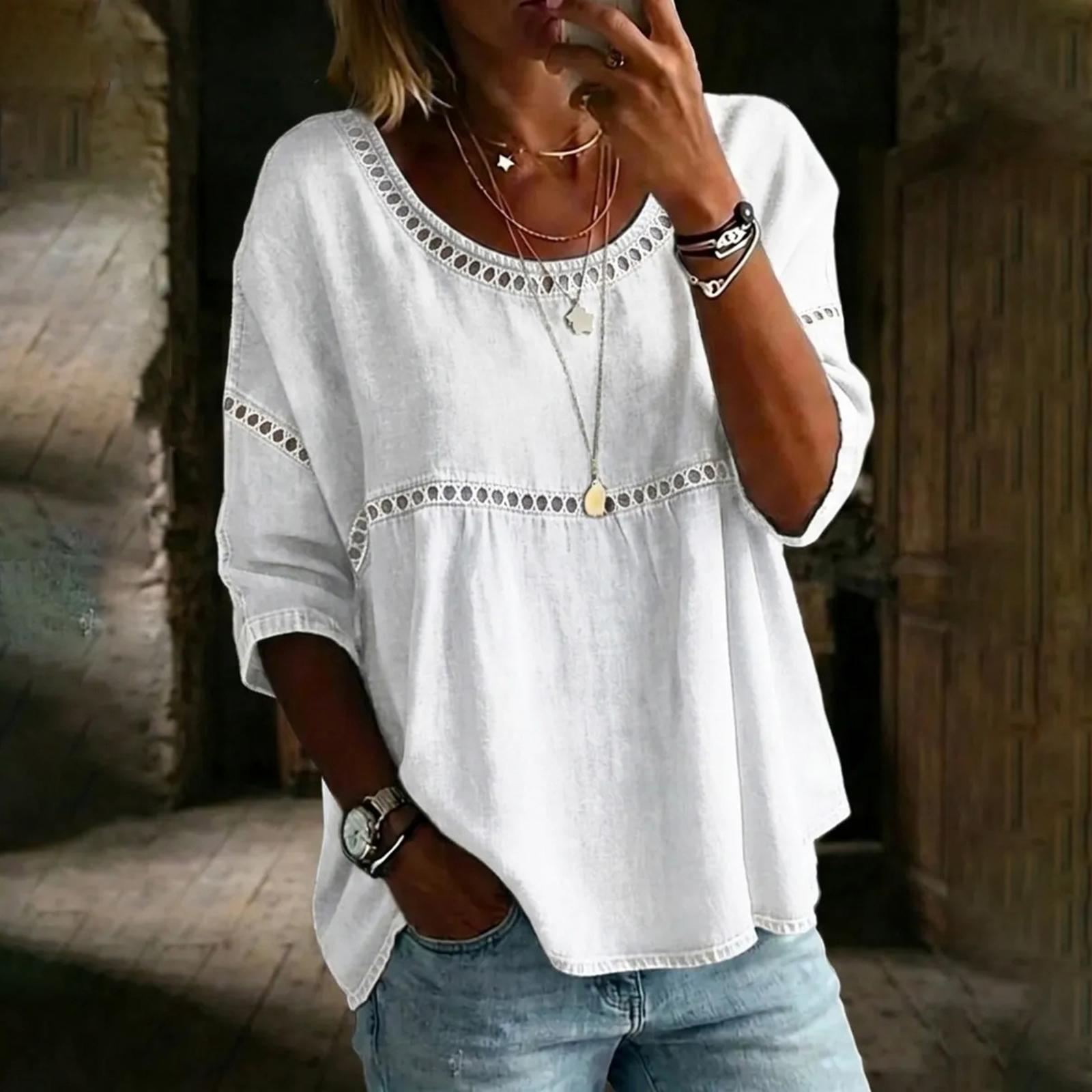 Womens Short Sleeve Blouses Casual Loose Fit Womens Short Sleeve Shirts Soft Fabric Women s Short Sleeve Tops for Daily Wear XL білий
Womens Short Sleeve Blouses Casual Loose Fit Womens Short Sleeve Shirts Soft Fabric Women s Short Sleeve Tops for Daily Wear XL білий