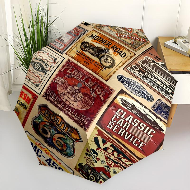 Route 66, Classic Cars Themed Automatic Opening and Closing Umbrella, Brightly Colored 8-rib Portable Umbrella, Suitable for Men and Women,
Route 66, Classic Cars Themed Automatic Opening and Closing Umbrella, Brightly Colored 8-rib Portable Umbrella, Suitable for Men and Women,