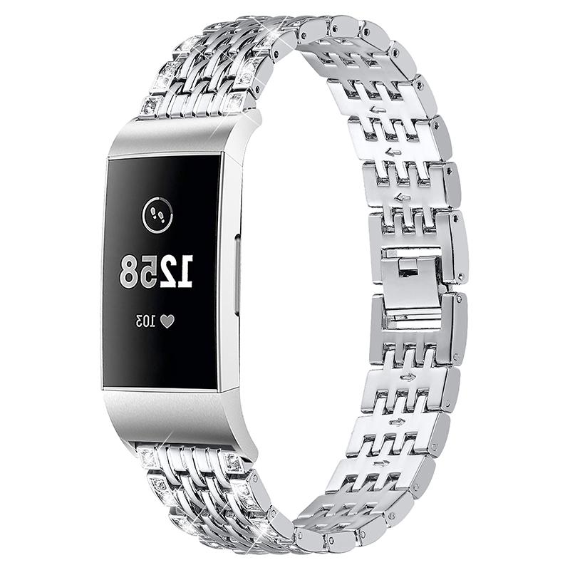 2 Rows Rhinestones Decor Replacement Anti-sweat Metal Watchband Wrist Strap for Fitbit Charge 3/Charge 3 SE/Charge 4- Silver As shown A
2 Rows Rhinestones Decor Replacement Anti-sweat Metal Watchband Wrist Strap for Fitbit Charge 3/Charge 3 SE/Charge 4- Silver As shown A
