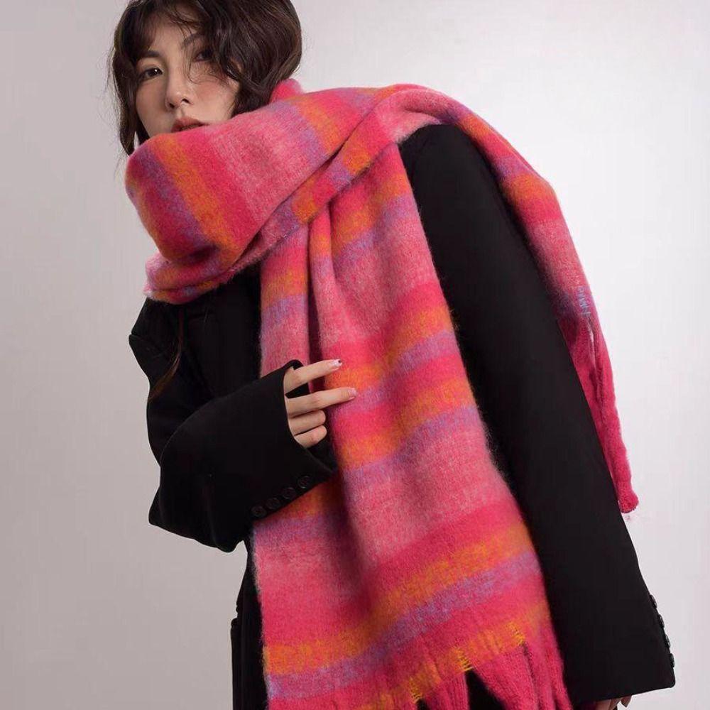 Plush Strip Wool Scarf Colour Matching Long Shawl Thicken Cape Wraps Student розы красного
Plush Strip Wool Scarf Colour Matching Long Shawl Thicken Cape Wraps Student розы красного