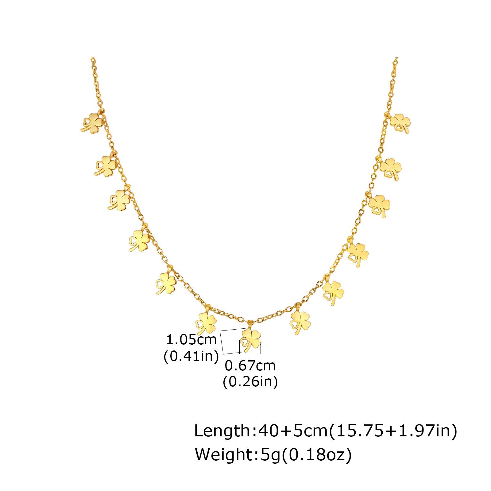 Sweet Wind Stainless Steel Flat Cross Chain Clover Zircon Necklace Ladies Temperament Clavicle Chain Nc-2452
Sweet Wind Stainless Steel Flat Cross Chain Clover Zircon Necklace Ladies Temperament Clavicle Chain Nc-2452