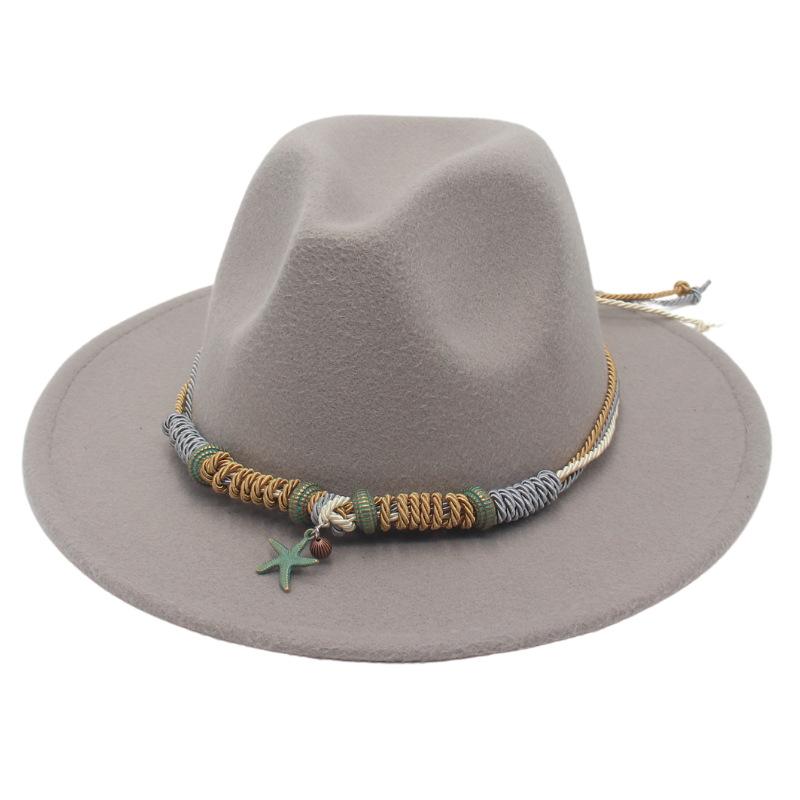 Jazz Top Hat Little Star Woven Accessories Style Big Brim Men S And Women S Hats Fedora Hat L(58-60cm) світло-сірого кольору
Jazz Top Hat Little Star Woven Accessories Style Big Brim Men S And Women S Hats Fedora Hat L(58-60cm) світло-сірого кольору