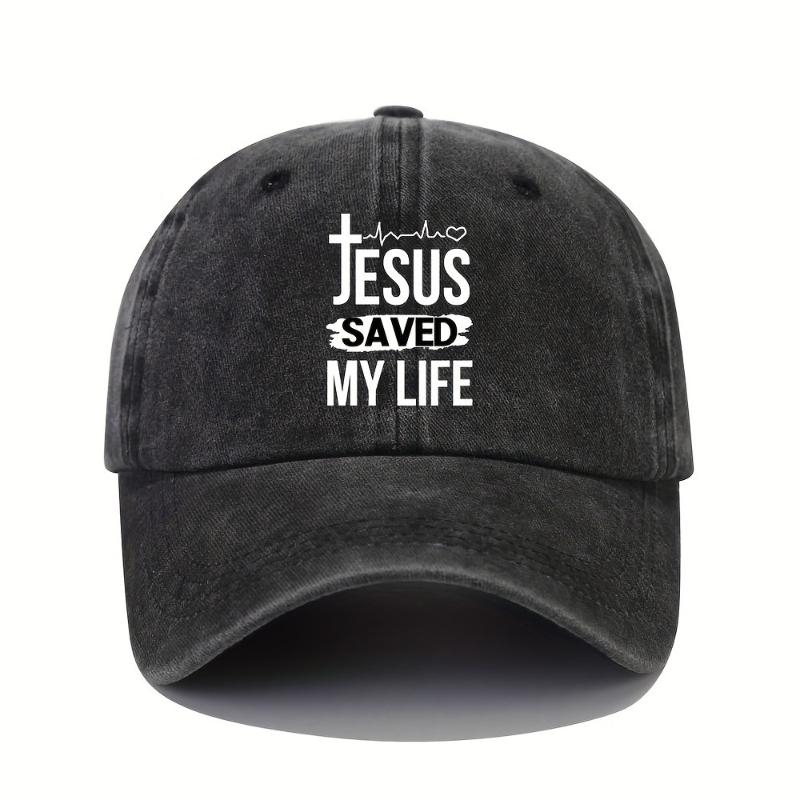 Men s baseball cap. Jesus saved my life. Adjustable print. Retro washed. Aged design. Multiple colors available. Curved brim
Men s baseball cap. Jesus saved my life. Adjustable print. Retro washed. Aged design. Multiple colors available. Curved brim