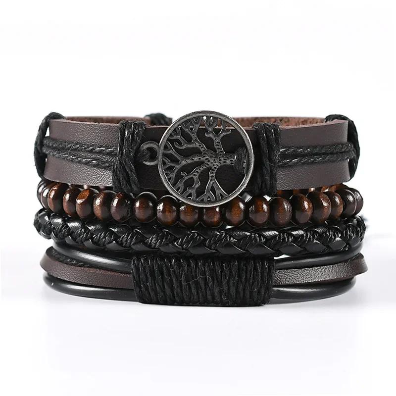 4pcs Set Black Leather Hand-knitted Couple Bracelet Set for Men Women Personality Design Star Bangle Jewelry Accessories Gift
4pcs Set Black Leather Hand-knitted Couple Bracelet Set for Men Women Personality Design Star Bangle Jewelry Accessories Gift