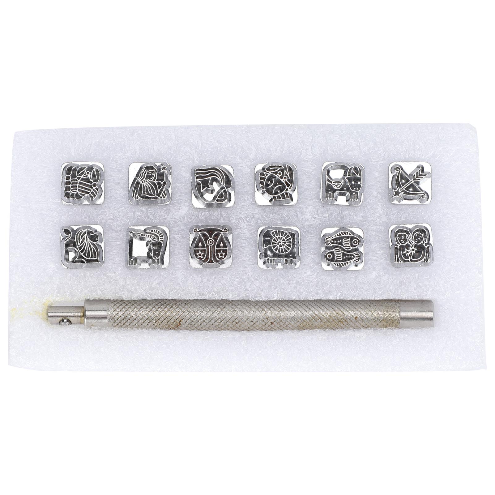 12Pcs Stamping Punch Tool Leather Craft Alloy Steel DIY Vegetable Leather Stamper 1Pc Handle(Twelve
12Pcs Stamping Punch Tool Leather Craft Alloy Steel DIY Vegetable Leather Stamper 1Pc Handle(Twelve