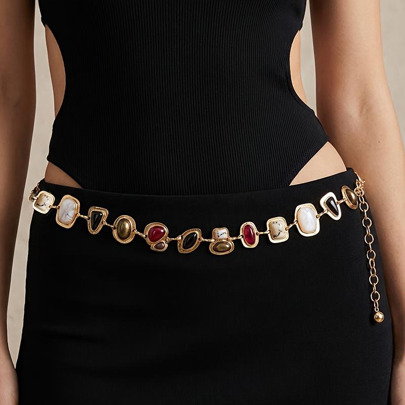1Pc Women s Belt, Colorful Imitation Gemstone Chain, Stone Beads Decorative Waist Accessories, Daily Matching Skirt Casual Pants Waist Accessories
1Pc Women s Belt, Colorful Imitation Gemstone Chain, Stone Beads Decorative Waist Accessories, Daily Matching Skirt Casual Pants Waist Accessories