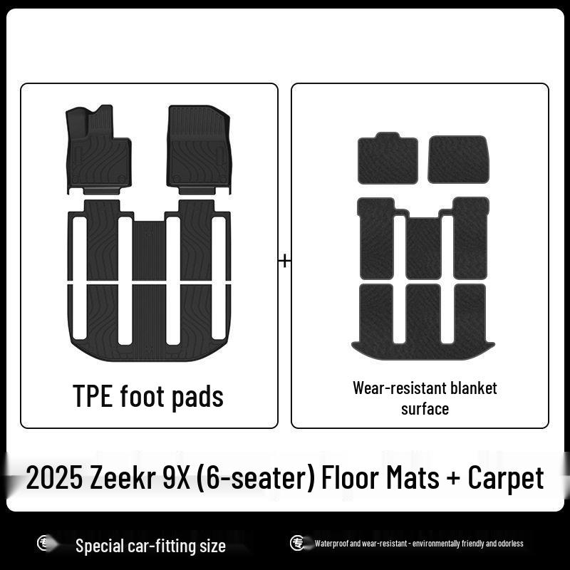 Zeekr 9X Six-Seater 3D All-Weather Floor and Trunk Mats with Starry Sky Blanket and Carbon Fiber Texture
Zeekr 9X Six-Seater 3D All-Weather Floor and Trunk Mats with Starry Sky Blanket and Carbon Fiber Texture