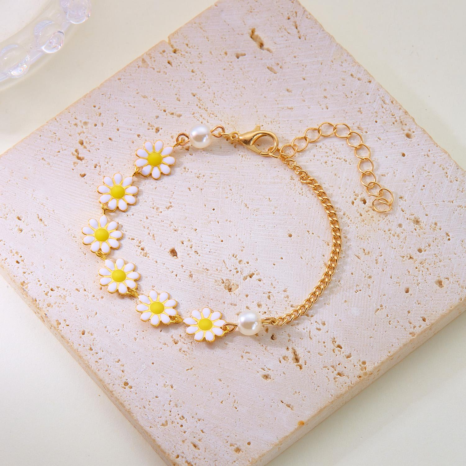 Colorful Daisy Flower Bracelet Necklace For Women Korean Sweet Clavicle Chain Choker Jewelry Set Girls Wedding Party Gift
Colorful Daisy Flower Bracelet Necklace For Women Korean Sweet Clavicle Chain Choker Jewelry Set Girls Wedding Party Gift