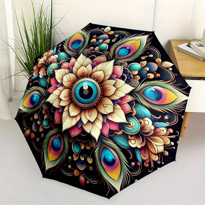 1pc Peacock Feather Mandala Artwork Umbrella with Plastic Handle,Suitable for All Seasons Home Travel Outdoor UmbrellaB1824
1pc Peacock Feather Mandala Artwork Umbrella with Plastic Handle,Suitable for All Seasons Home Travel Outdoor UmbrellaB1824