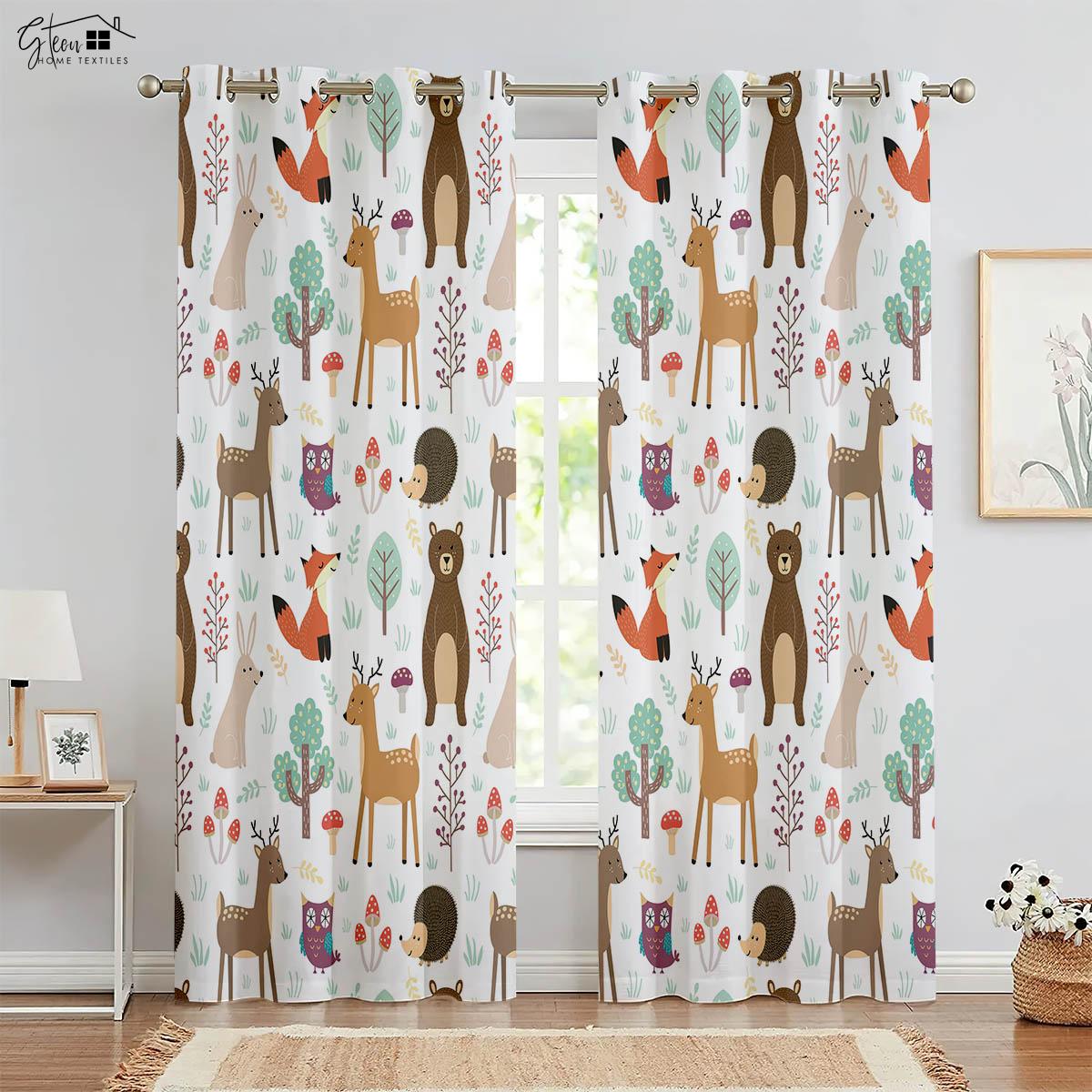 High Quality Animal Window Curtains Rabbit Deer Fox Cat Koala Elephant Giraffe Tiger Lion Crocodile Room Darkening Heat Insulation Curtains W100xH130(CM) folio&Rod pocket
High Quality Animal Window Curtains Rabbit Deer Fox Cat Koala Elephant Giraffe Tiger Lion Crocodile Room Darkening Heat Insulation Curtains W100xH130(CM) folio&Rod pocket