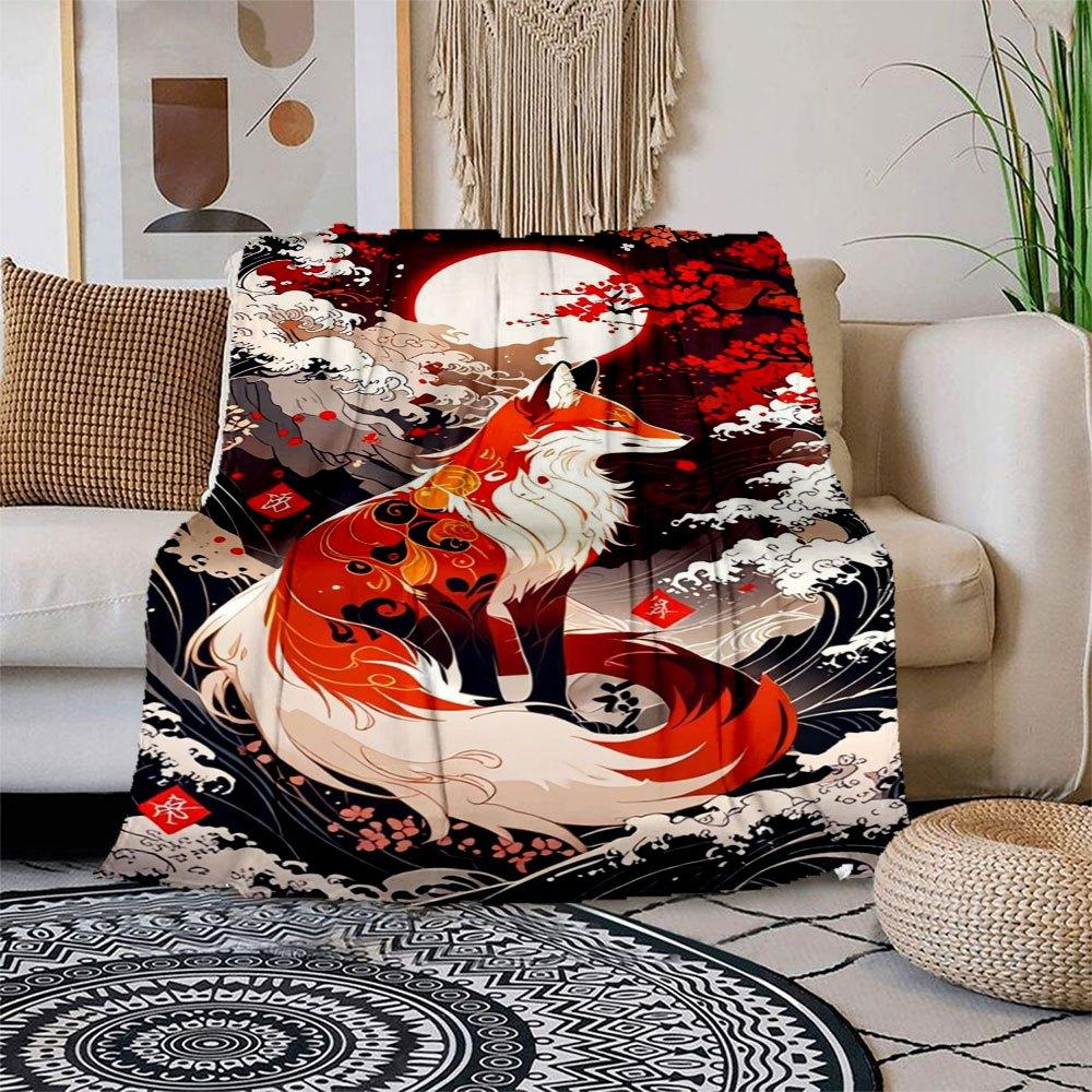 Japanese Fox Waves Art Print PosterBlanket Flannel Throw Blanket for Sofa, Bed, Travel, Camping, Office, Couch, Chair, And Bed Gift for Chri 150x180cm
Japanese Fox Waves Art Print PosterBlanket Flannel Throw Blanket for Sofa, Bed, Travel, Camping, Office, Couch, Chair, And Bed Gift for Chri 150x180cm