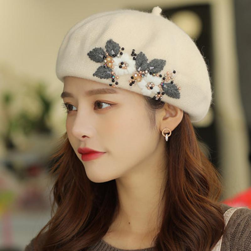 Beret Hats for Women French Artist hat Fashion Ladies Winter Beanie Embroidered Handmade Flower with Colorful Crystal 56-58CM
Beret Hats for Women French Artist hat Fashion Ladies Winter Beanie Embroidered Handmade Flower with Colorful Crystal 56-58CM