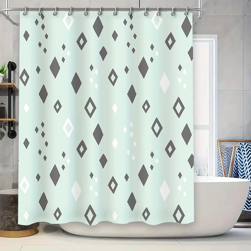 Modern Bathroom Decor Geometric Diamond Print Shower Curtain Set For Bathtub 3D Waterproof Fabric With Hooks W60H190(CM)-1 Pcs
Modern Bathroom Decor Geometric Diamond Print Shower Curtain Set For Bathtub 3D Waterproof Fabric With Hooks W60H190(CM)-1 Pcs