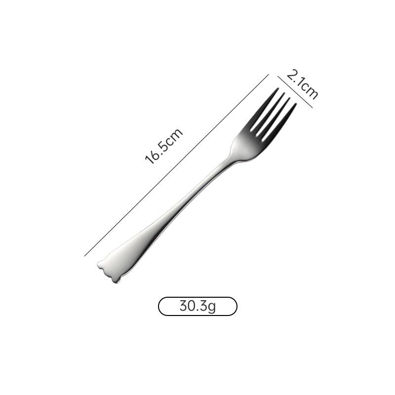 Вилка-ложка в форме панды из нержавеющей стали 304, детская посуда, корейская десертная вилка-ложка, зеркально отполированная, переносная