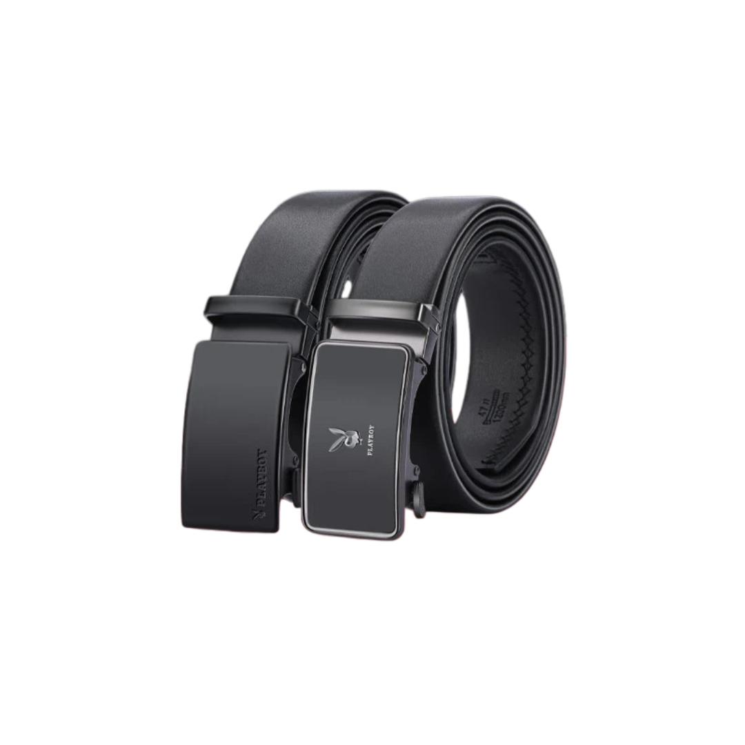 PLAYBOY Leather Belt for Men with Automatic Buckle, Casual Trouser Belt with Double Buckles, over 110cm чорний
PLAYBOY Leather Belt for Men with Automatic Buckle, Casual Trouser Belt with Double Buckles, over 110cm чорний
