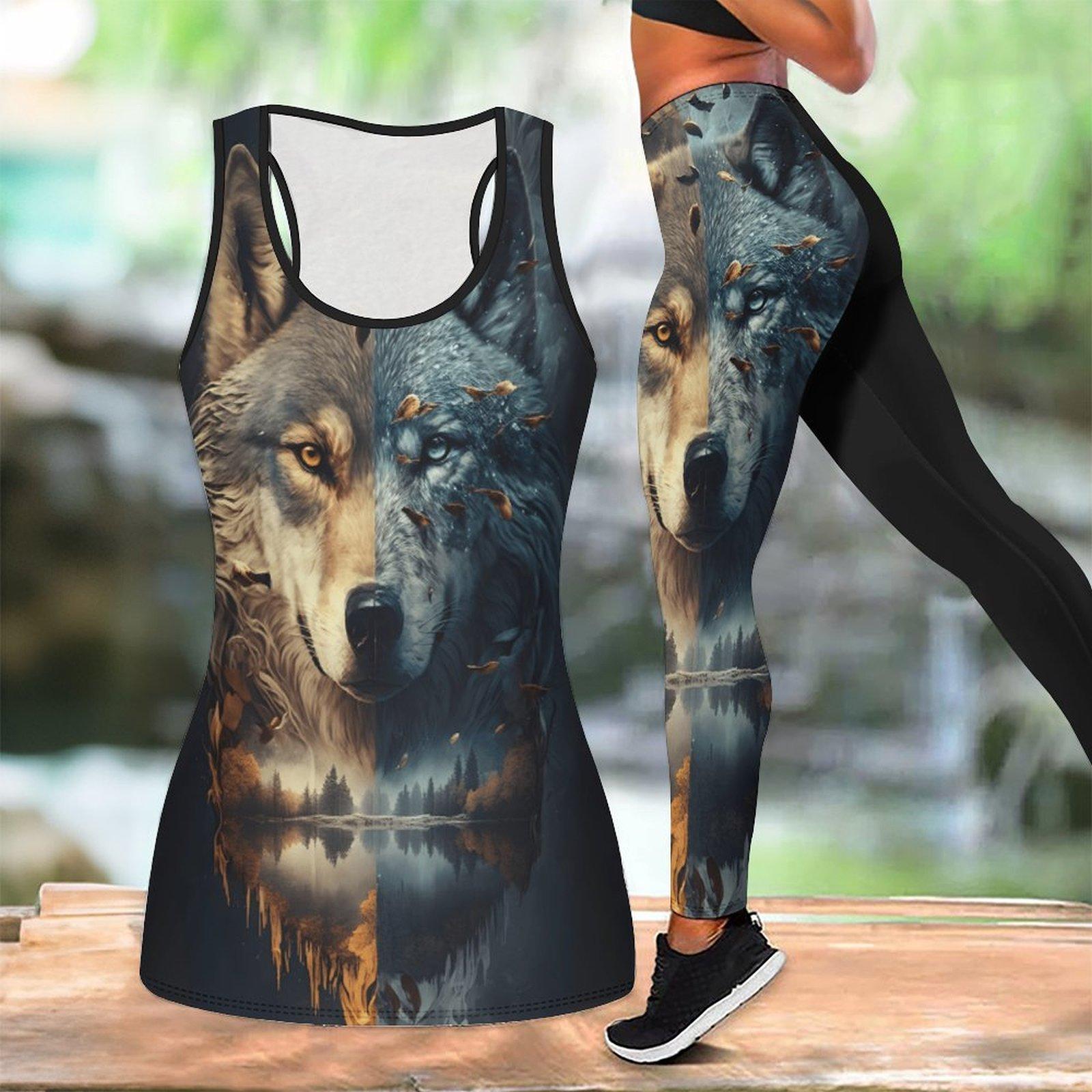 Жіночий йога-комплект з принтом Вовчого Тотему Модні спортивні легінси та топ Комплект для фітнесу та спорту Повсякденний йога-набір Спортивний костюм XXL
Жіночий йога-комплект з принтом Вовчого Тотему Модні спортивні легінси та топ Комплект для фітнесу та спорту Повсякденний йога-набір Спортивний костюм XXL