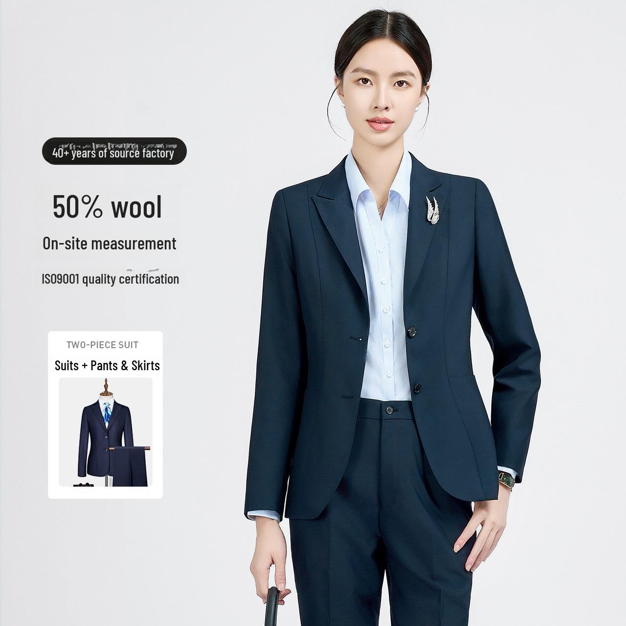 Navy Blue Slim Fit Professional Suits for Women and Wool Suits for Men Size 170/98
Navy Blue Slim Fit Professional Suits for Women and Wool Suits for Men Size 170/98