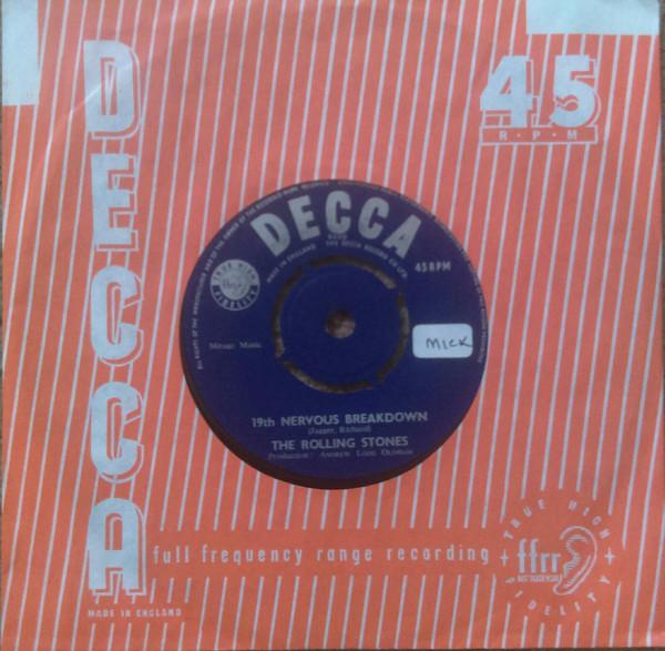 7inch Record ROLLING STONES 19th Nervous Breakdown As Tears G F12331 Decca 1966 UK Rock Used
7inch Record ROLLING STONES 19th Nervous Breakdown As Tears G F12331 Decca 1966 UK Rock Used