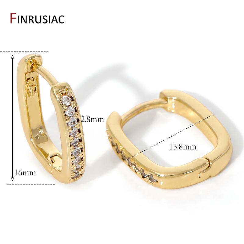Fashion Women Hoop Earrings 18K Gold Plated Brass Zircon U Shape Huggies Earrings For Party Jewelry Accessories Gift 1 Pair
Fashion Women Hoop Earrings 18K Gold Plated Brass Zircon U Shape Huggies Earrings For Party Jewelry Accessories Gift 1 Pair