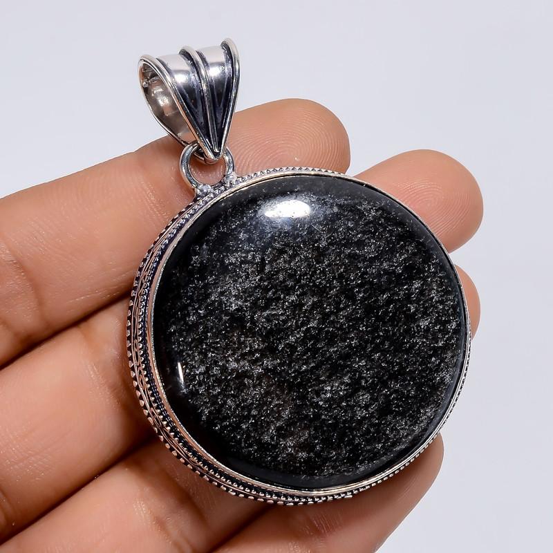 Elegant Top Grade Qualite 100% Natural Silver Sheen Obsidian Round Shape Vintage Handmade Jewelry 925 Steling Silver Pendant 2.2 WSJ-4931 2.2
Elegant Top Grade Qualite 100% Natural Silver Sheen Obsidian Round Shape Vintage Handmade Jewelry 925 Steling Silver Pendant 2.2 WSJ-4931 2.2