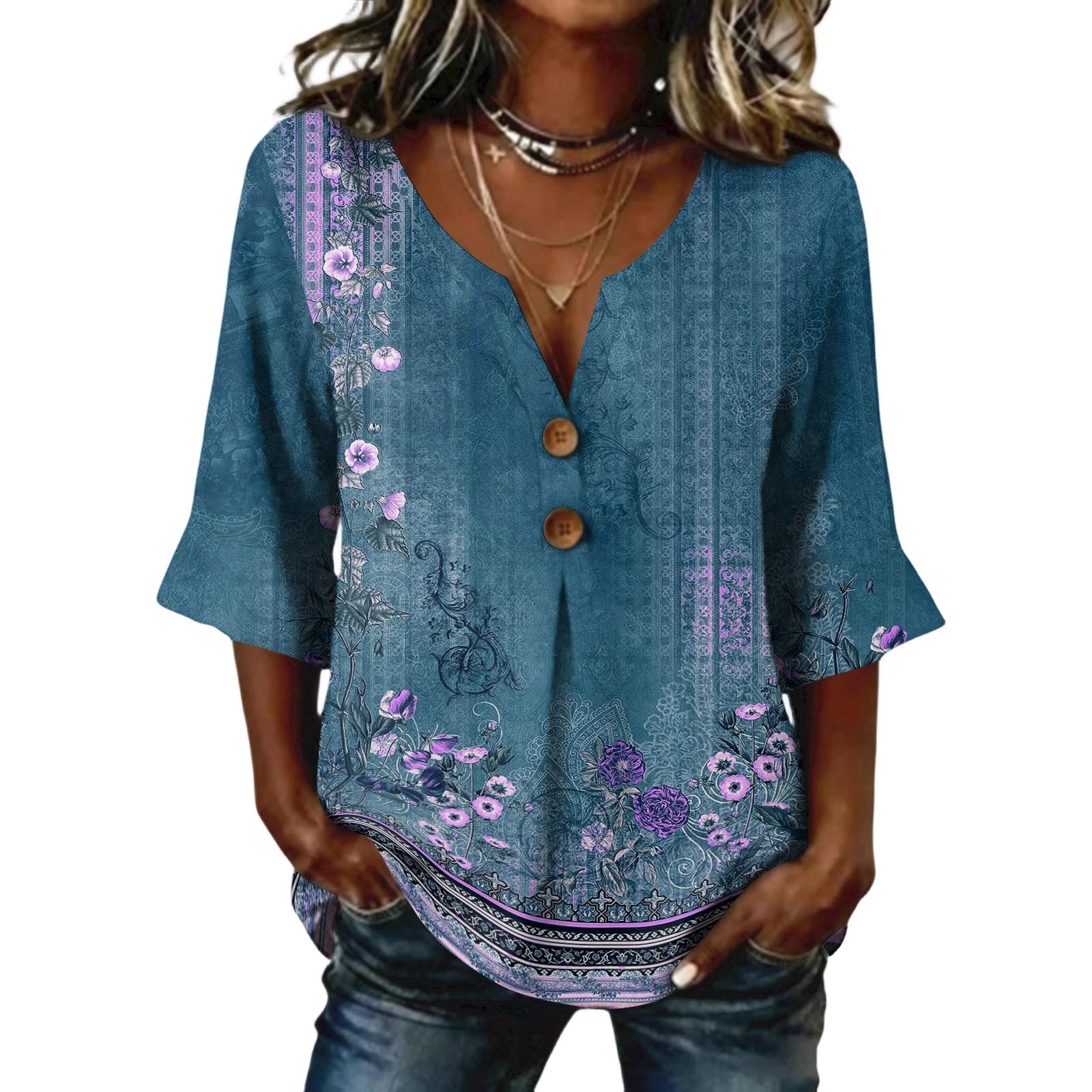 Long Sleeve Shirts for Women Casual V Neck Button Design Womens Long Sleeve Tops Floral Print Long Sleeve Tops for Women XXL
Long Sleeve Shirts for Women Casual V Neck Button Design Womens Long Sleeve Tops Floral Print Long Sleeve Tops for Women XXL