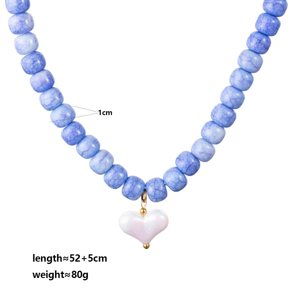 Summer Cool Glass Bead Love Necklace for Women, Handmade Bead DIY Peach Heart Pendant with Stainless Steel Buckle
Summer Cool Glass Bead Love Necklace for Women, Handmade Bead DIY Peach Heart Pendant with Stainless Steel Buckle