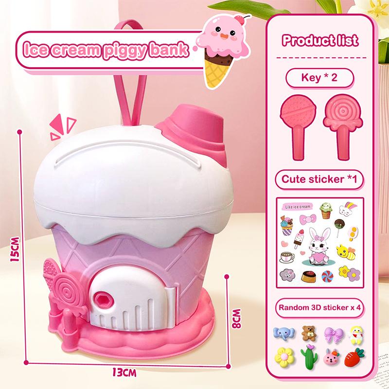 1 Set Ice Cream Hut Piggy Bank Large Capacity Kids Piggy Bank Toy Cartoon Diy Stickers Saving Money Box With Keys Kids Gift as the picture
1 Set Ice Cream Hut Piggy Bank Large Capacity Kids Piggy Bank Toy Cartoon Diy Stickers Saving Money Box With Keys Kids Gift as the picture