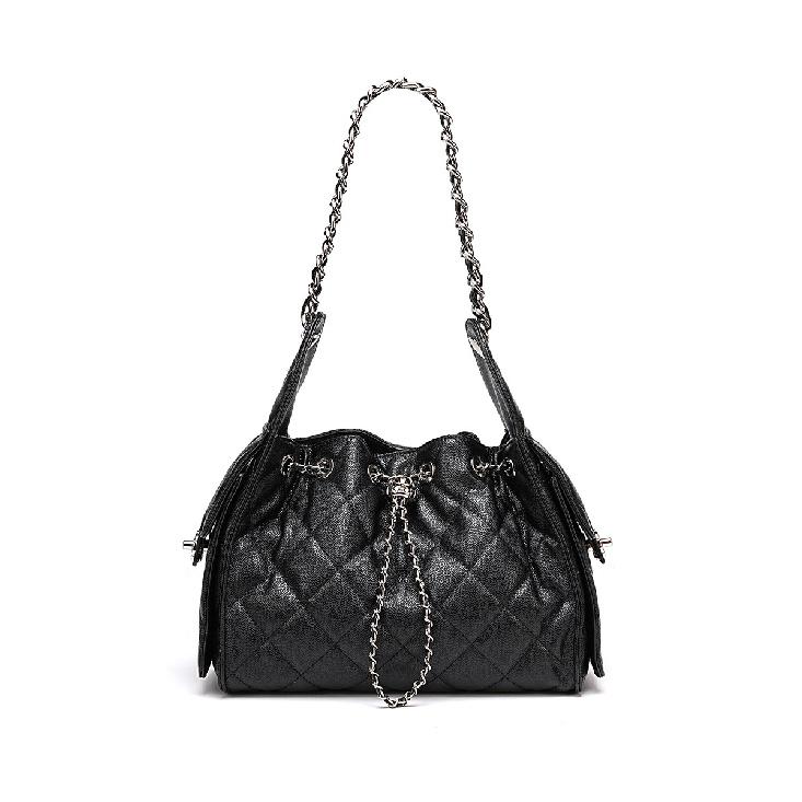 Genuine Leather Quilted Underarm Chain Bag Versatile Large Capacity Caviar Pattern Single Shoulder Bucket Bag Drawstring Bag 25*14*19 чорний
Genuine Leather Quilted Underarm Chain Bag Versatile Large Capacity Caviar Pattern Single Shoulder Bucket Bag Drawstring Bag 25*14*19 чорний