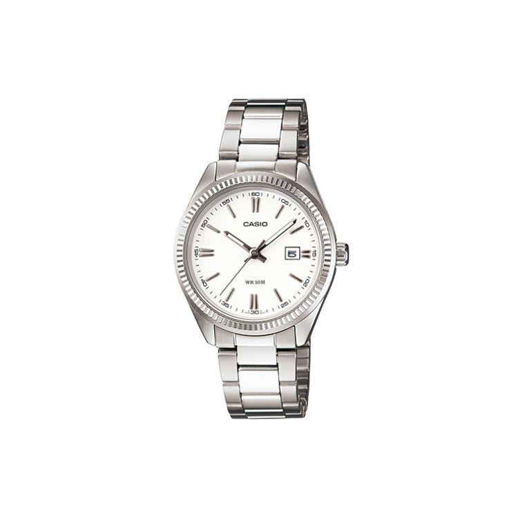 Casio Standard Enticer Series 50M Waterproof Sports Business Quartz Movement Stainless Steel Strap Watch Women watches White LTP-1302D-7A1V Regular Watch Box,White Dial
Casio Standard Enticer Series 50M Waterproof Sports Business Quartz Movement Stainless Steel Strap Watch Women watches White LTP-1302D-7A1V Regular Watch Box,White Dial