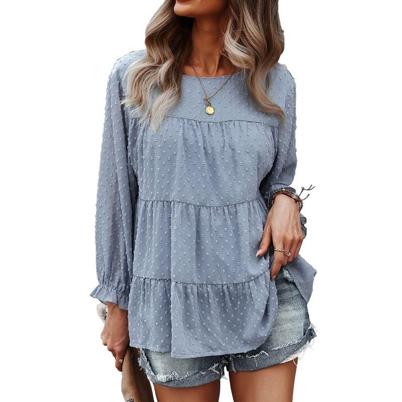 Женский свободный топ с длинными рукавами и круглым вырезом, весна-осень L серо голубой
Женский свободный топ с длинными рукавами и круглым вырезом, весна-осень L серо голубой