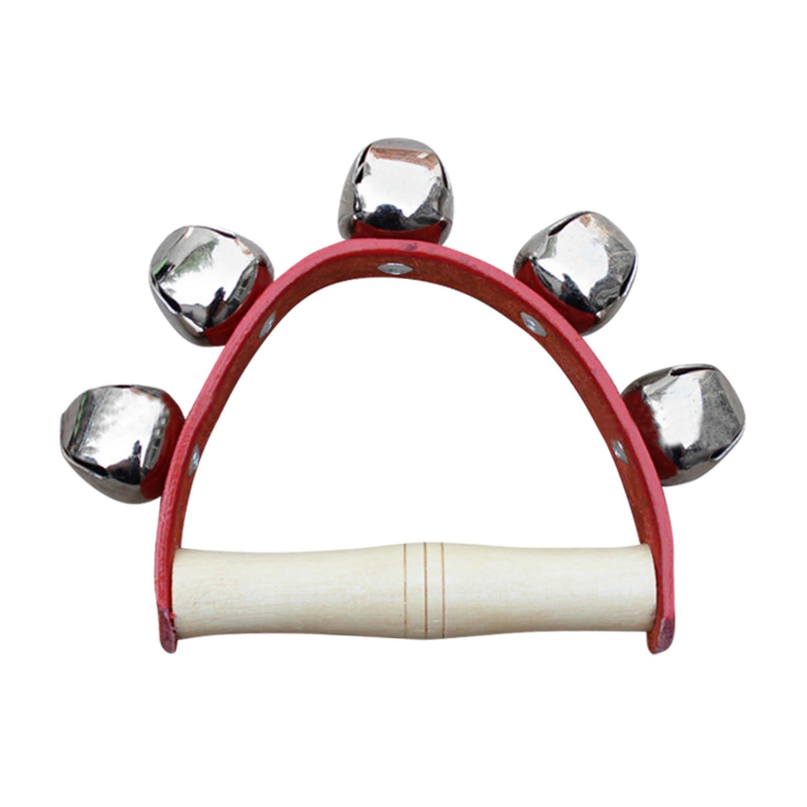 Wrist Shaking Bell 5 Bells Wooden Handle Handheld Sleigh Bell for Kindergarten Education Red червоний
Wrist Shaking Bell 5 Bells Wooden Handle Handheld Sleigh Bell for Kindergarten Education Red червоний
