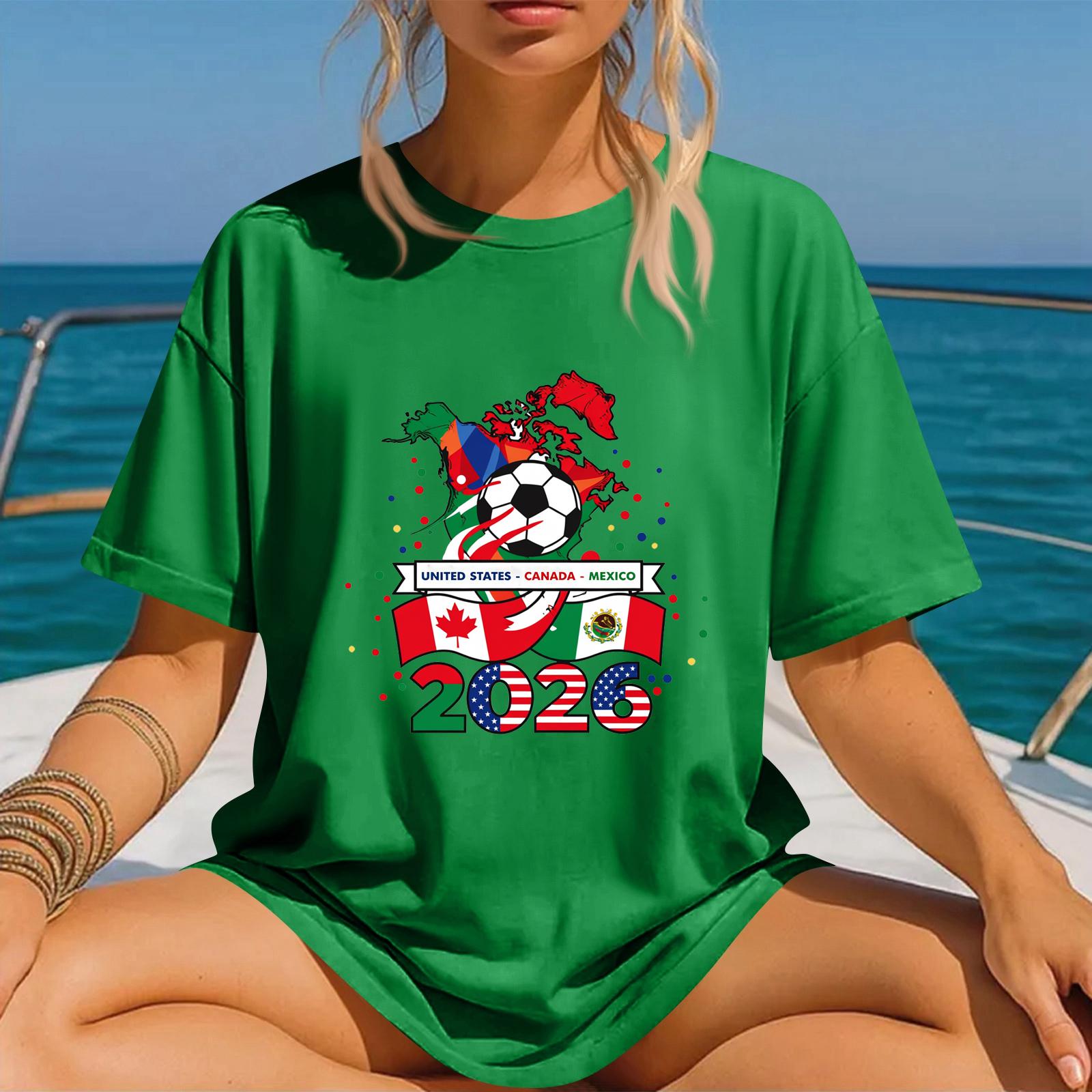 Men Women Unisex Fashion 2026 Soccer World Cup Graphic Print T Shirt Crew Neck Pullover Short Sleeve Top Casual Wear XXXL зелений
Men Women Unisex Fashion 2026 Soccer World Cup Graphic Print T Shirt Crew Neck Pullover Short Sleeve Top Casual Wear XXXL зелений
