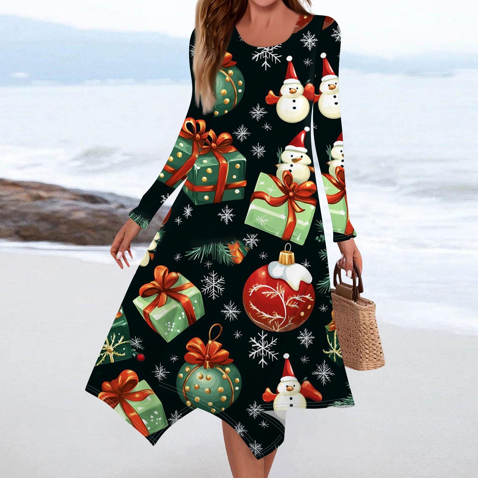 Женское повседневное облегающее платье с круглым вырезом и длинным рукавом с рождественским принтом и неровным подолом в складку XL тёмно-синий
Женское повседневное облегающее платье с круглым вырезом и длинным рукавом с рождественским принтом и неровным подолом в складку XL тёмно-синий