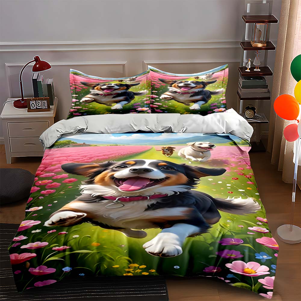 Playful dog scene. Bedding Duvet cover sets Duvet covers Pillowcases gifts (1 * Duvet Cover 2 * Pillowcases, without duvet insert) 135x200cm
Playful dog scene. Bedding Duvet cover sets Duvet covers Pillowcases gifts (1 * Duvet Cover 2 * Pillowcases, without duvet insert) 135x200cm