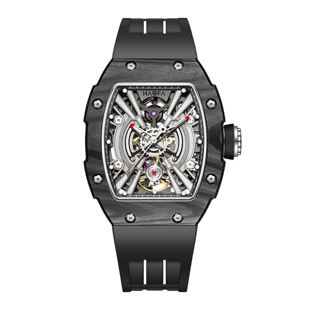 HAOFA Watch Skeleton Automatic Medium Size Mechanical Watch Double Layer Carbon Fiber Case Barrel Shape Tonneau Shape Titanium Watch Baseball Watch чорний
HAOFA Watch Skeleton Automatic Medium Size Mechanical Watch Double Layer Carbon Fiber Case Barrel Shape Tonneau Shape Titanium Watch Baseball Watch чорний