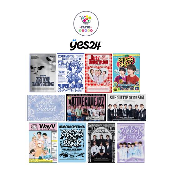 YES24 2025 SM Artist Seasons Greetings TVXQ SUPER JUNIOR GIRLS GENERATION SHINee RED VELVET NCT 127 NCT DREAM WAYV RIIZE NCT WISH AESPA
YES24 2025 SM Artist Seasons Greetings TVXQ SUPER JUNIOR GIRLS GENERATION SHINee RED VELVET NCT 127 NCT DREAM WAYV RIIZE NCT WISH AESPA