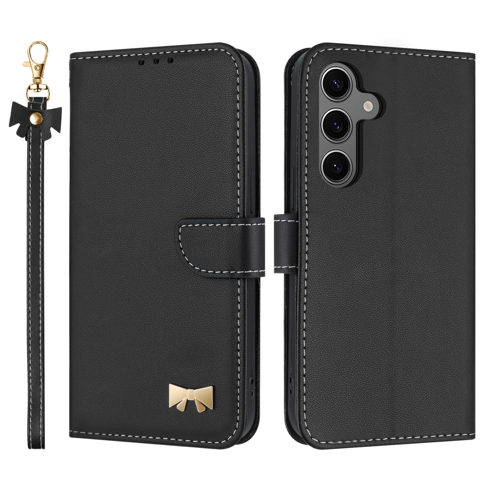 For Samsung Galaxy S25+/S24+ Case Bowknot Decor Wallet Leather Phone Cover with Wrist Strap A
For Samsung Galaxy S25+/S24+ Case Bowknot Decor Wallet Leather Phone Cover with Wrist Strap A