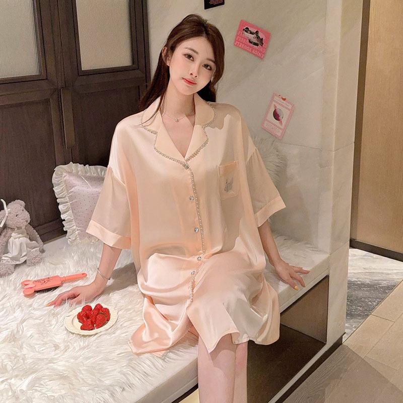 High-end ice silk nightdress women s summer thin short-sleeved cartoon cardigan pajamas ice and snow silk outer wear silkworm weiss one size
High-end ice silk nightdress women s summer thin short-sleeved cartoon cardigan pajamas ice and snow silk outer wear silkworm weiss one size