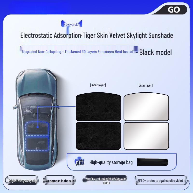 Tesla Model Y/3 Sunroof Sunshade - New Panoramic Heat Insulation Curtain
Tesla Model Y/3 Sunroof Sunshade - New Panoramic Heat Insulation Curtain