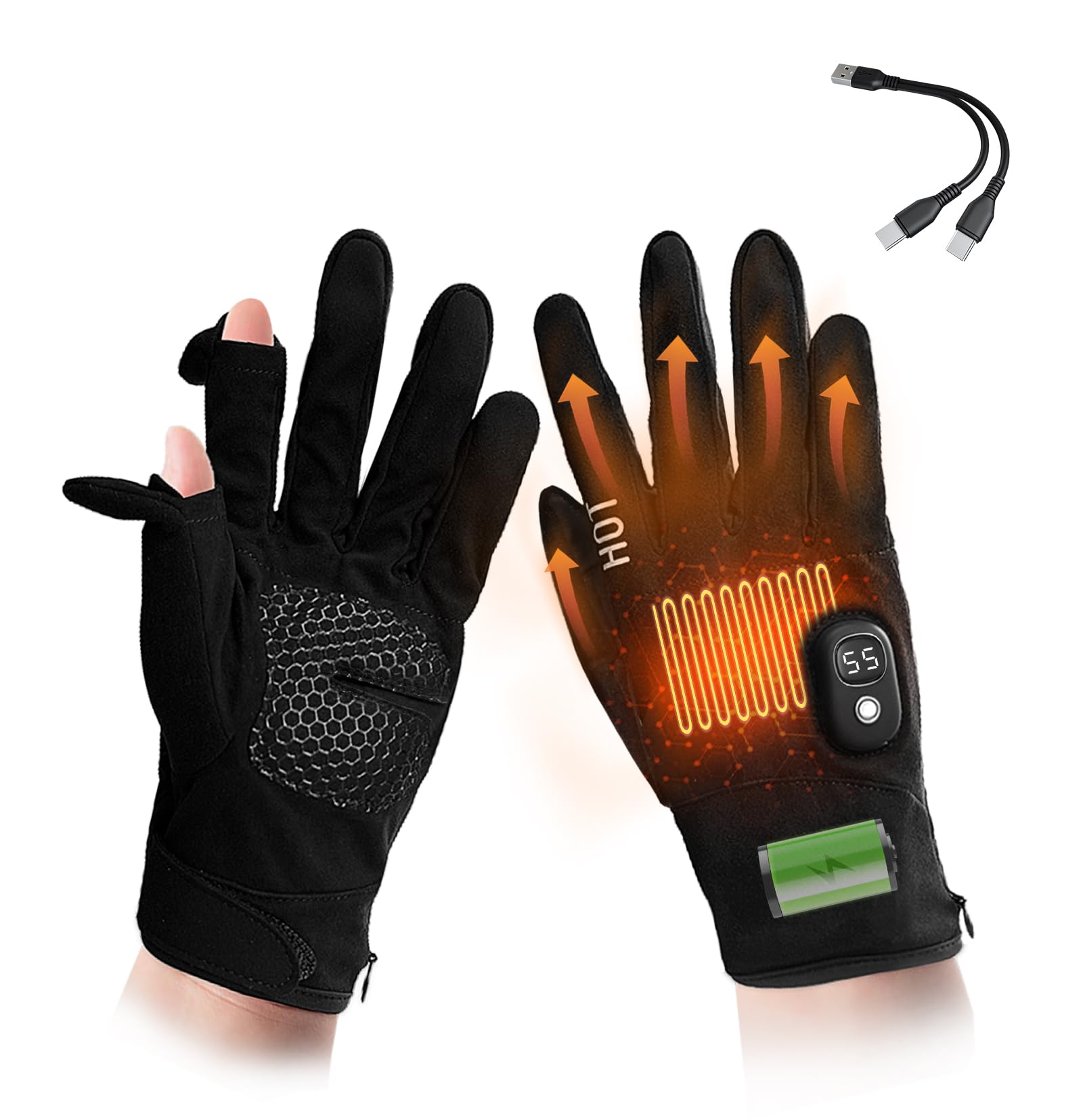 ZenCT Heated Outdoor Gloves with 2 Finger 3000mAh USB 3 Temperature Digital Smartphone Cycling Hand Heated Gloves for and Unisex Built-in Heater, чёрный
ZenCT Heated Outdoor Gloves with 2 Finger 3000mAh USB 3 Temperature Digital Smartphone Cycling Hand Heated Gloves for and Unisex Built-in Heater, чёрный