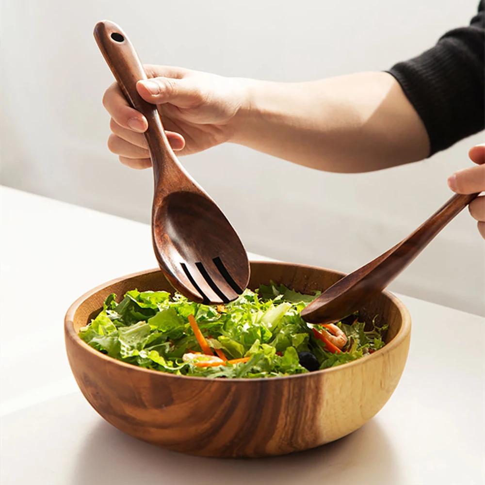 2Pcs Wooden Large Spoon Fork Cutlery Set Japanese Style Long Handle Serving Salad Scoop Dinnerware Set Tableware Kitchen Utensil
2Pcs Wooden Large Spoon Fork Cutlery Set Japanese Style Long Handle Serving Salad Scoop Dinnerware Set Tableware Kitchen Utensil