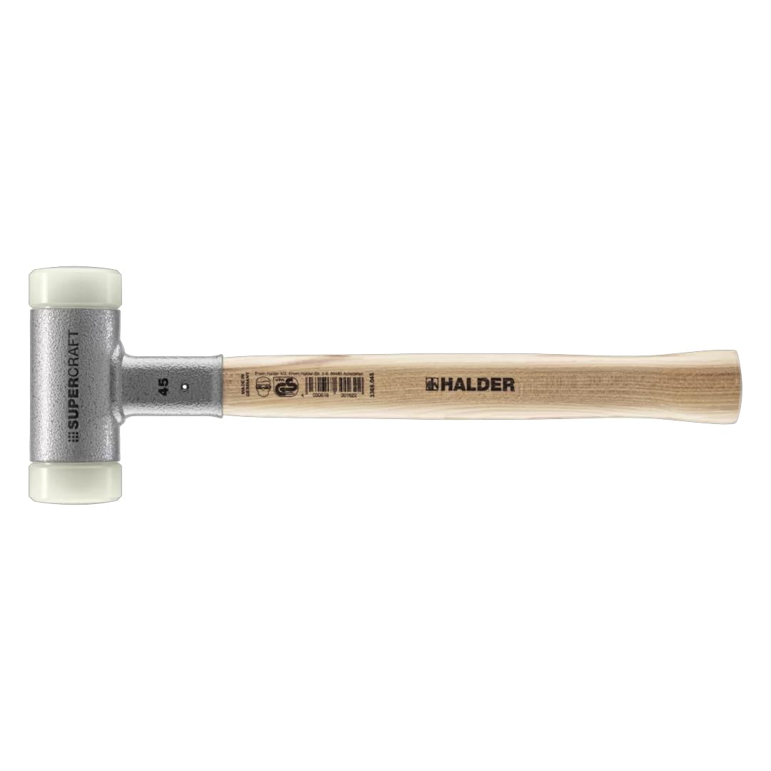 HALDER Shockless Recoilless Super Craft Hammer Hickory Handle Nylon Diameter 45 (White) 3366.045
HALDER Shockless Recoilless Super Craft Hammer Hickory Handle Nylon Diameter 45 (White) 3366.045