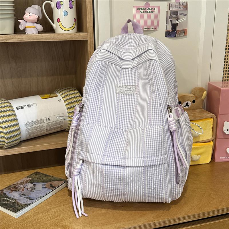 Women s Plaid Backpack with Striped Pattern Multiple Pockets for School and Travel фіолетовий
Women s Plaid Backpack with Striped Pattern Multiple Pockets for School and Travel фіолетовий