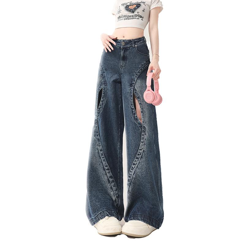 Потертые джинсы в американском стиле для тяжелой промышленности, женские новый дизайн с высокой талией, широкие брюки, свободные прямые длинные брюки L синий
Потертые джинсы в американском стиле для тяжелой промышленности, женские новый дизайн с высокой талией, широкие брюки, свободные прямые длинные брюки L синий
