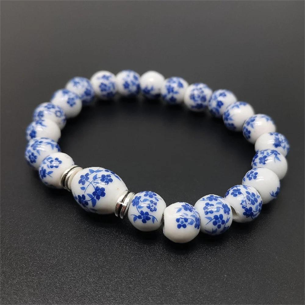 b21 Blue White Pattern Creativity Porcelain Printing Exquisite Stretch Bead Bracelet 8MM Plum Blossom Bead Bracelet Jewelry 18cm
b21 Blue White Pattern Creativity Porcelain Printing Exquisite Stretch Bead Bracelet 8MM Plum Blossom Bead Bracelet Jewelry 18cm