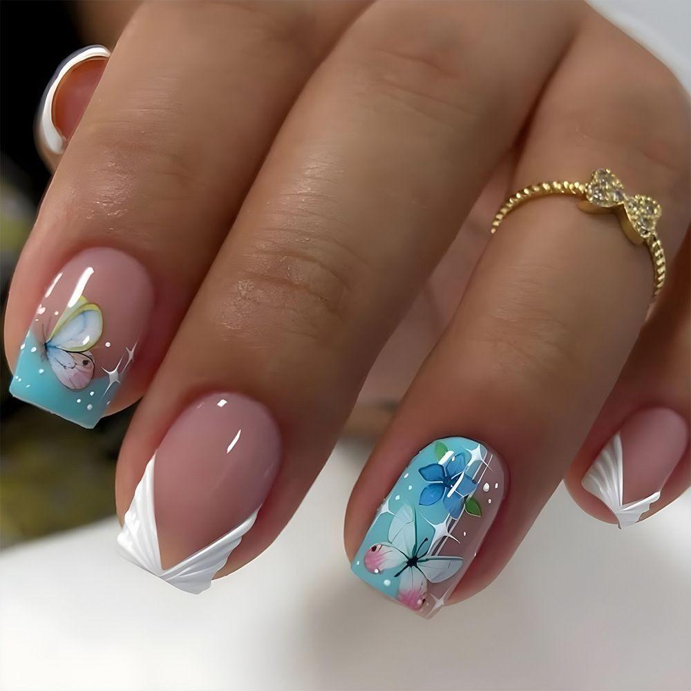Europe and the United States hot-selling manicure, high-fashion classic white French butterfly flower medium-length wearing armor Jelly glue + rubbing strips
Europe and the United States hot-selling manicure, high-fashion classic white French butterfly flower medium-length wearing armor Jelly glue + rubbing strips