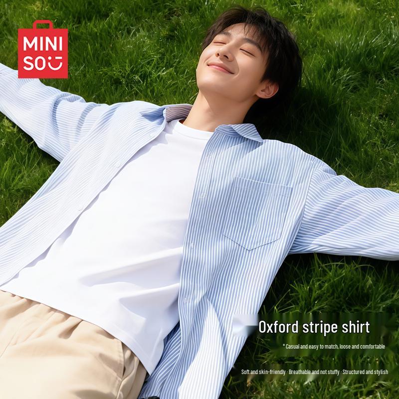 MINISO Men s American Retro Striped Button-Up Shirt 2XL
MINISO Men s American Retro Striped Button-Up Shirt 2XL