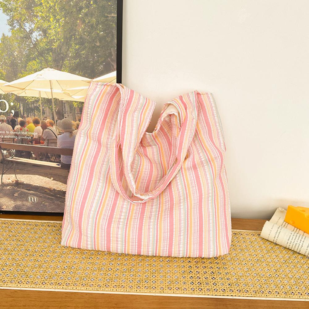 Colorful Canvas Stripe Shoulder Bag Multi-function Commuting Stripe Tote Bag Women Style A
Colorful Canvas Stripe Shoulder Bag Multi-function Commuting Stripe Tote Bag Women Style A