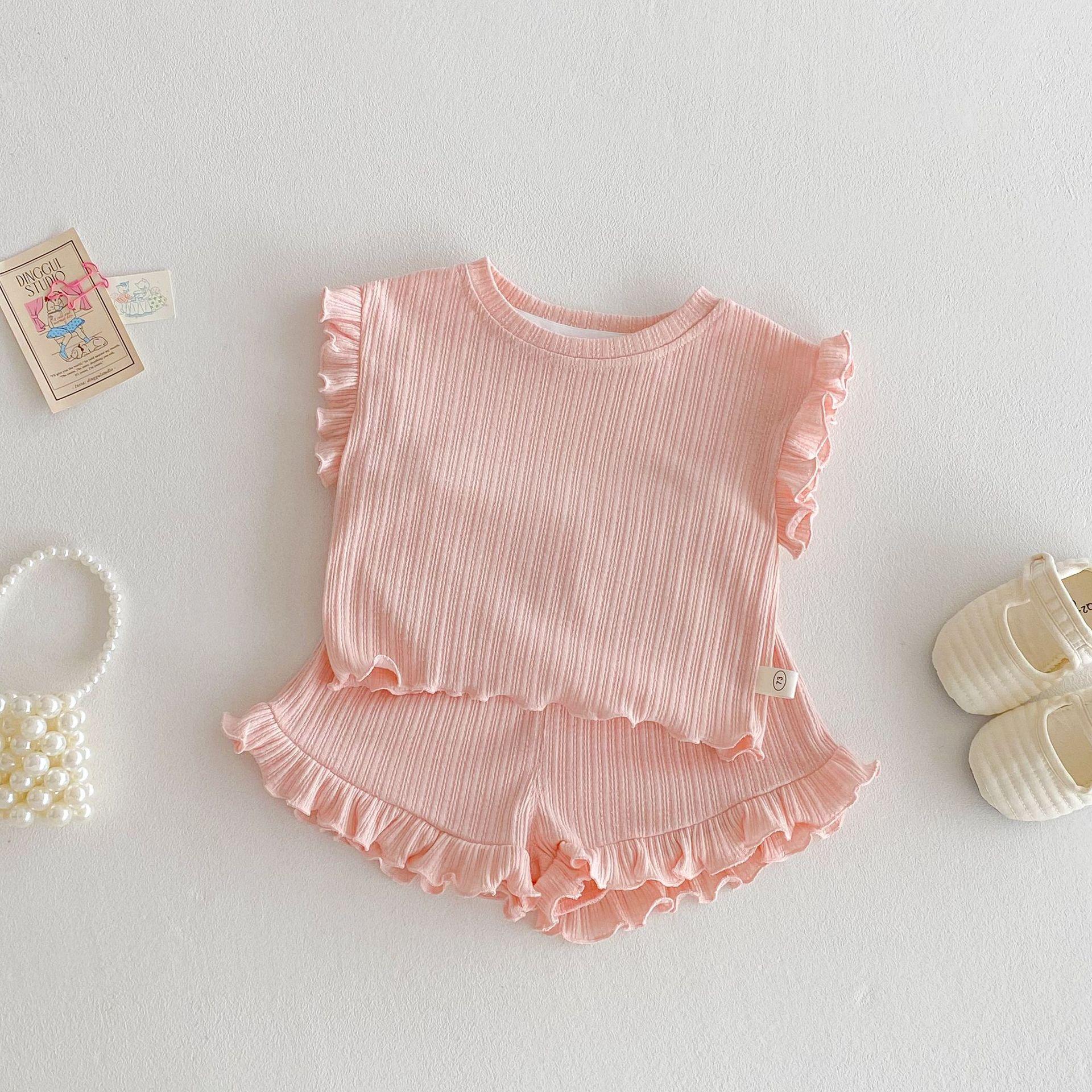 Children Girls Summer Two Piece Set Solid Color Tank Top and Shorts Ruffle Trim Fashion Clothing 120
Children Girls Summer Two Piece Set Solid Color Tank Top and Shorts Ruffle Trim Fashion Clothing 120