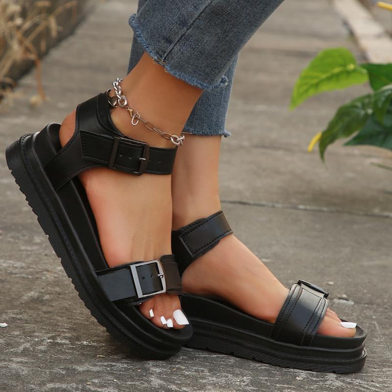 new Summer One line casual buckle Large size Women s Shoes Thick Sole Solid color Outdoor comfortable beach Roman Sandals 35
new Summer One line casual buckle Large size Women s Shoes Thick Sole Solid color Outdoor comfortable beach Roman Sandals 35